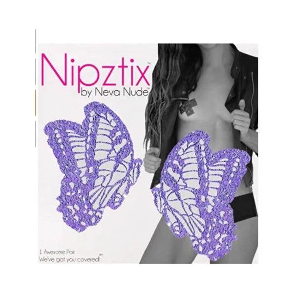 Neva Nude Pasty Butterfly Glitter Lavendar