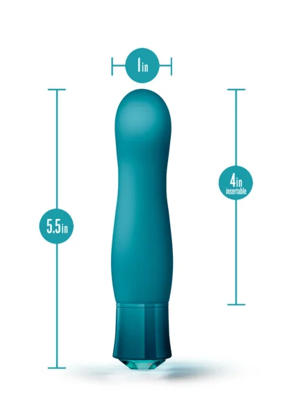Oh My Gem Fierce Rechargeable Silicone Warming G-Spot Vibrator By Blush - Blue Topaz