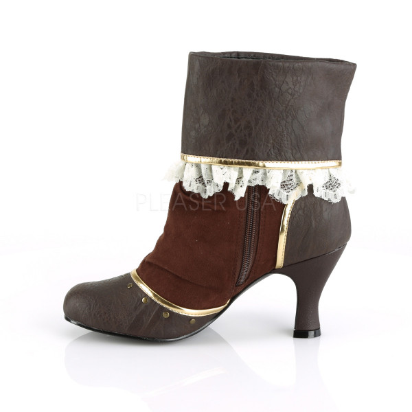 3 inches Heel Round Toe Cuffed Ankle Bootie, 2/3 Side Zip — image 7 of 8