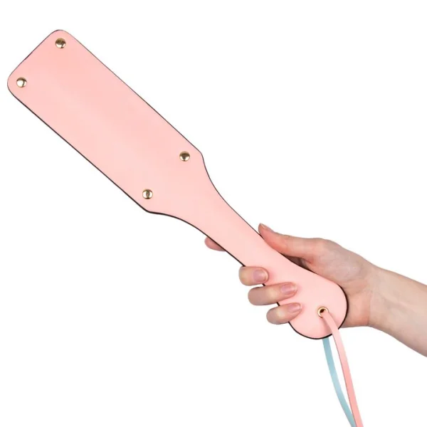 Bondara Luxe Bow To Me Pink and Blue PU Paddle – 14 Inch