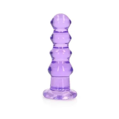 Realistic Dildos Realrock Crystal Clear Curvy 5 5 In Dildo plug Purple