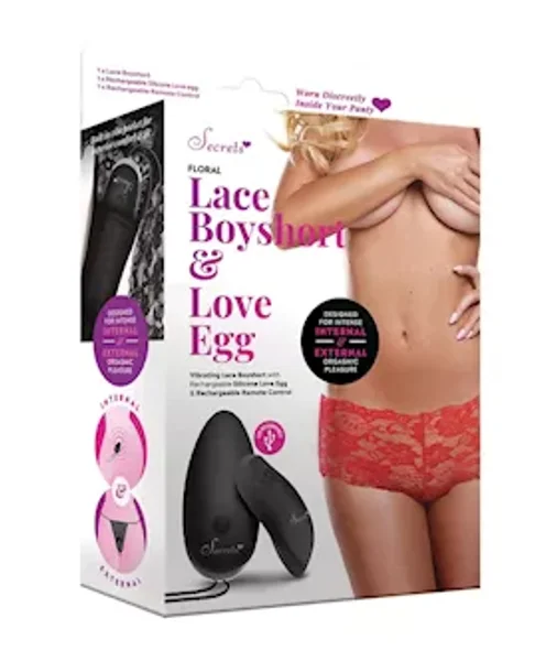 Vibrating Floral Rechargable Panties - Red - One Size — image 3 of 3
