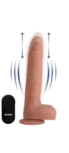 Big Shot 9 Inch Silicone Thrusting Dildo With - Balls and Remote