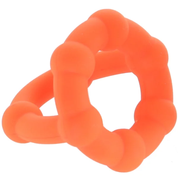 Alpha Liquid Silicone All Star Cock & Balls Ring By CalExotics - Orange