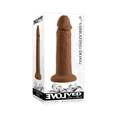 Vibrating Dildos Evolved Rechargeable Vibrating 6 In Silicone Dildo Dark