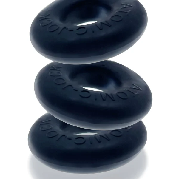Oxballs Ringer Stretchy Cock Ring Set of 3 - Night Black