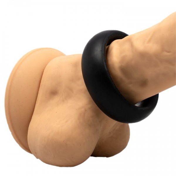 Black Silicone Cock Ring - 40mm, 45mm or 50mm — image 4 of 5