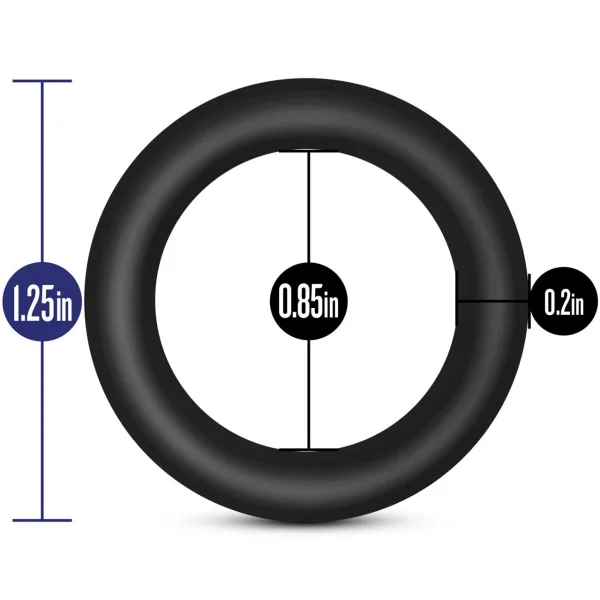 Performance VS2 Pure Premium Small Silicone Cock Rings By Blush Novelties - Black