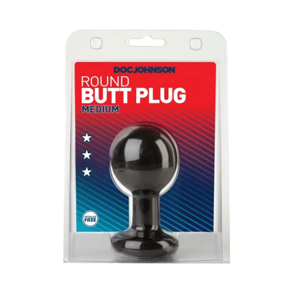 Round Butt Plug Medium Black