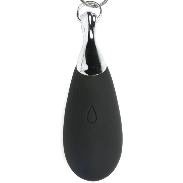 Charmed 10X Vibrating Silicone Rechargeable Teardrop Necklace