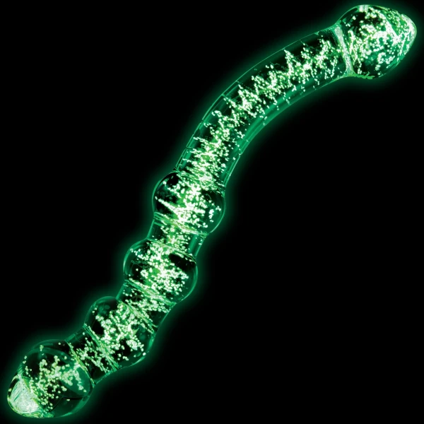 Whipsmart Glow In The Dark Beaded Glass Double Dildo