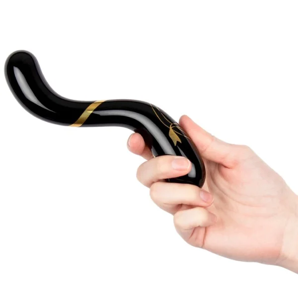 Glacier Glass Gold Rush Black G-Spot Dildo - 7 Inch — image 4 of 4