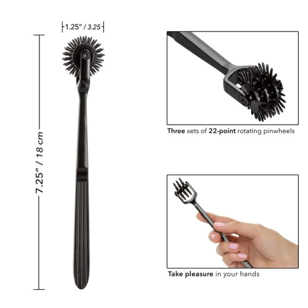 Boundless Trio Pleasure Wheel 22 Point Nickle-Free Alloy Pinwheel By CalExotics - Black