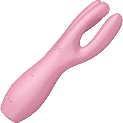 Satisfyer Threesome 3 Rechargeable Waterproof 12 Function Dual Stimulation Vibrator Pink