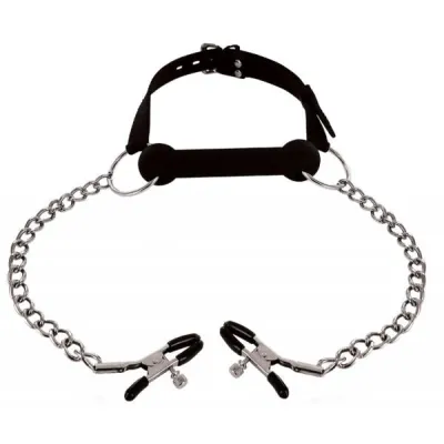 Equine Silicone Bit Gag With Nipple Clamps