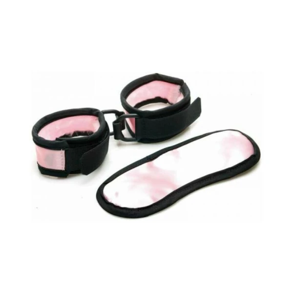 Sexy Costumes: Sex Kitten Mask & Cuff Set Pink/black