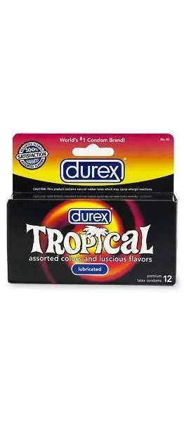 Durex condoms tropical color and scents - box of 12