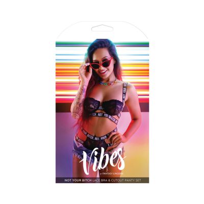 Vibes Not Your Bitch Bra panty Black M l