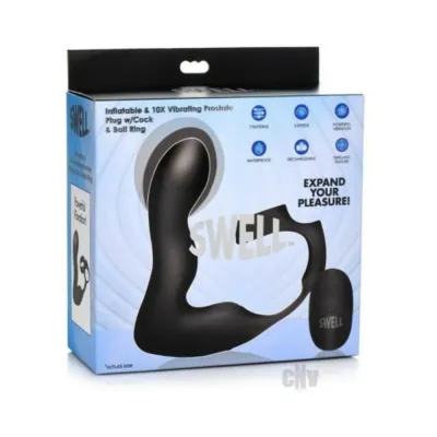 Swell Inflate Vibe Plug W cock Ball Ring