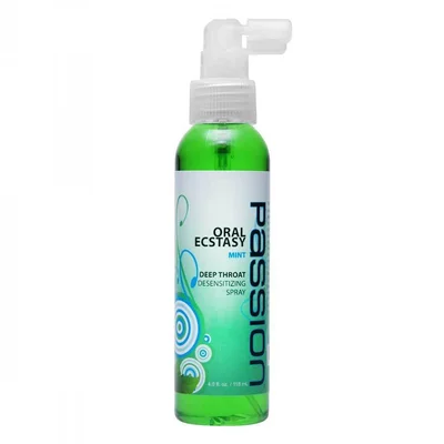 Oral Ecstasy Mint Flavored Deep Throat Numbing Spray by Passion Lubricants 4 oz