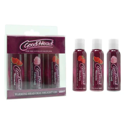 Good Head Warming Head Flavored Oral Sex Delight Gel by Doc Johnson 3 Pack