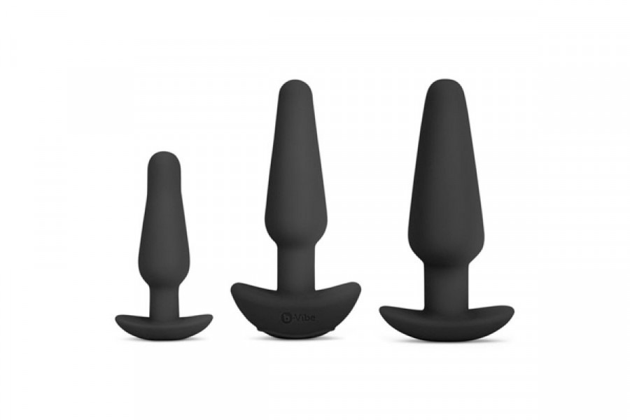 B-Vibe Anal Education Silicone Butt Plugs & Douche Set (7 Pce)