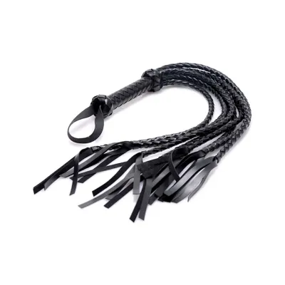 8 Tail Braided Flogger Black