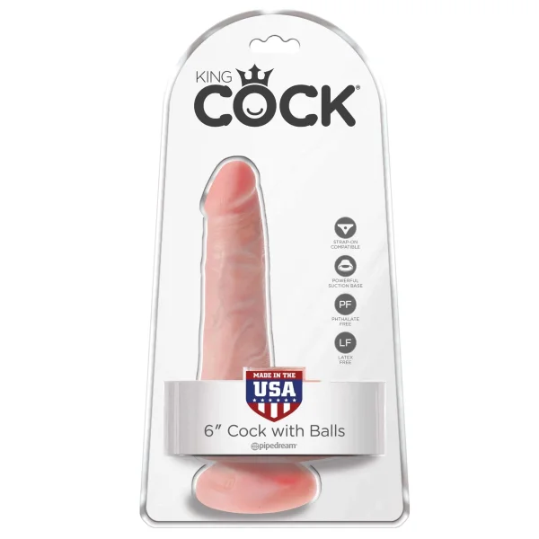 King Cock 6" Cock With Balls - Light