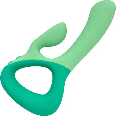 Unbound Clutch Rechargeable Waterproof Silicone Dual Stimulation Vibrator Mint Sea