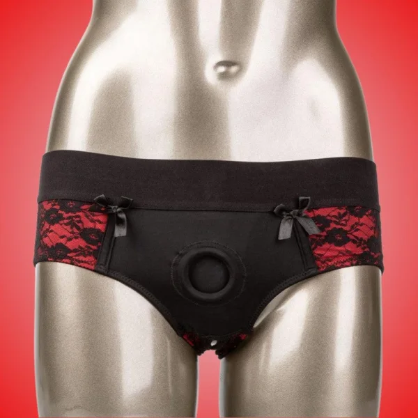 Scandal Crotchless Pegging Panty Set with Dildo - Small/Medium