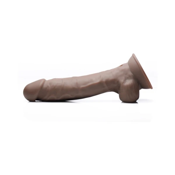 Fleshstixxx Vibrating Rechargeable Dong 8 In. Brown — image 4 of 14