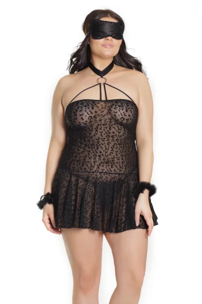 Plus Size Kitten Babydoll Bedroom Costume