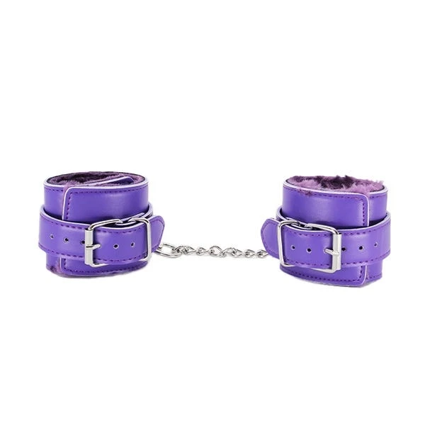 Love In Leather Leatherette Faux-Fur Lined Wrist Cuffs