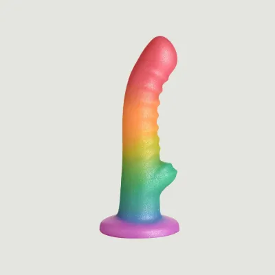 Simply Sweet 6 5 Inch Ribbed Rainbow Dildo