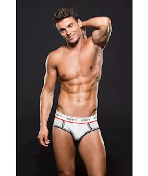 Envy Logo Elastic Lowrise Mesh Brief L Xl - White — image 2 of 2