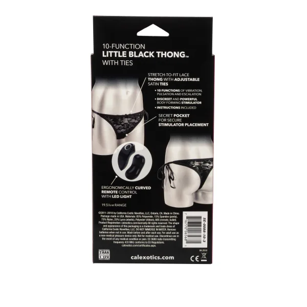 Remote Control 10 Function Little Black Panty - Thong