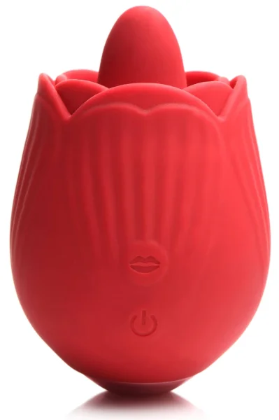Bloomgasm - French Rose Licking and Vibrating  Stimulator - Red