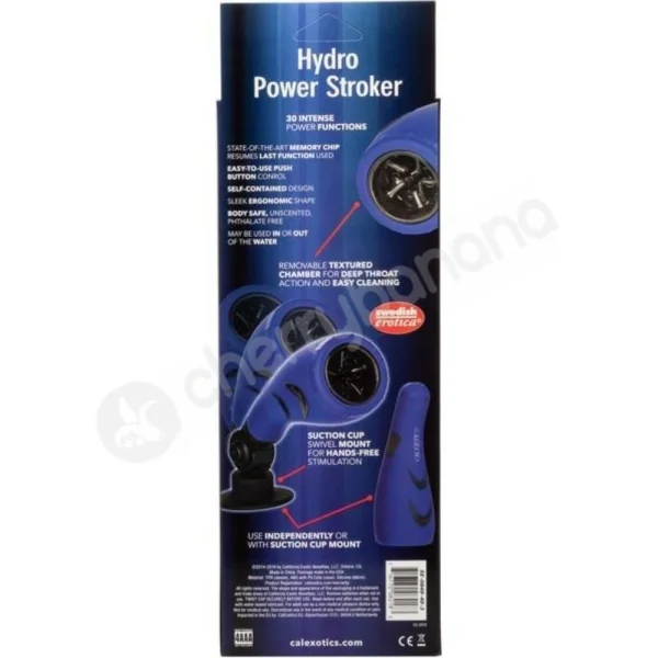 Apollo Hydro Power Vibrating Blue Stroker With Removable Suction Cup Base