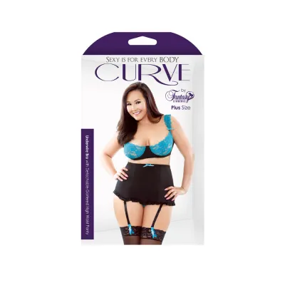 Curve Underwire Bra with Panty Teal 3X 4X