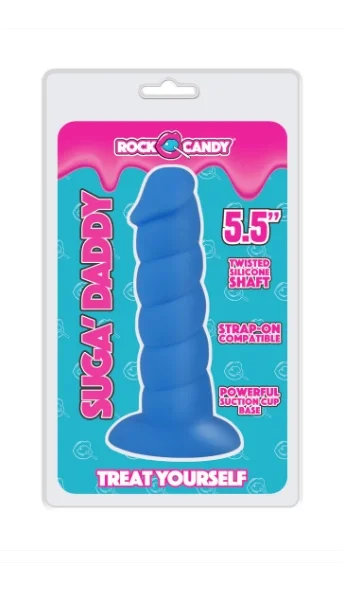 Suga Daddy 5.5" Silicone Suction Cup Dildo By Rock Candy - Blue