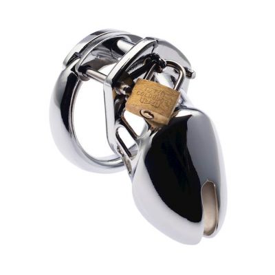 Kink Range Shield Chastity Cage 45mm Silver 45mm