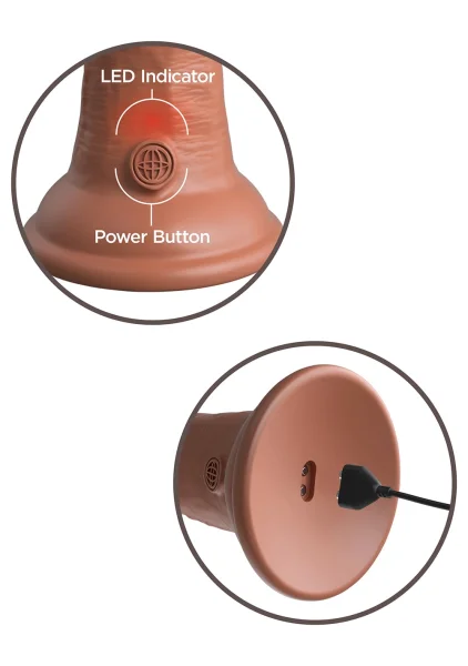 King Cock Elite 6 Inch Dual Density Vibrating Cock Flesh Brown — image 10 of 22