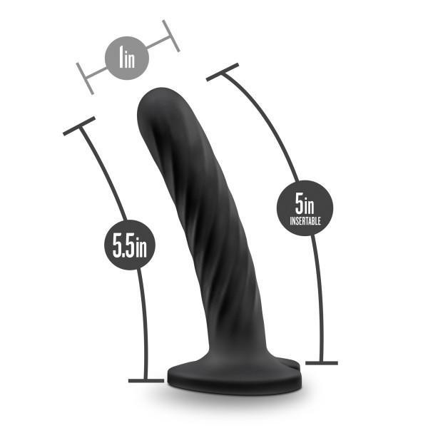 Blush Temptasia Twist Silicone Suction Cup Dildo with Heart-Shaped Base