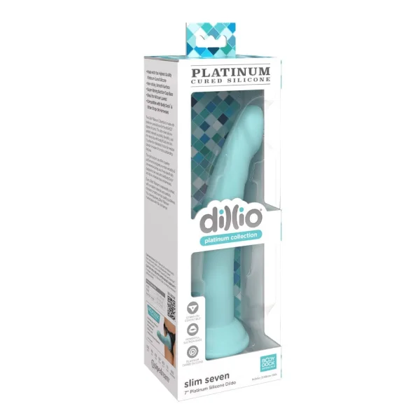 Dillio Platinum Slim Seven Silicone 7" Suction Cup Dildo - Lavender