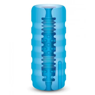 Zolo Backdoor Squeezable Vibrating Stroker Blue