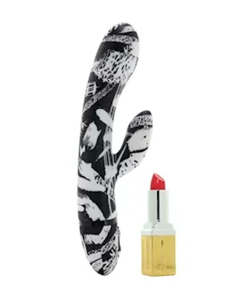 Hype Dual Wand Rabbit Vibrator - Black / White — image 11 of 13