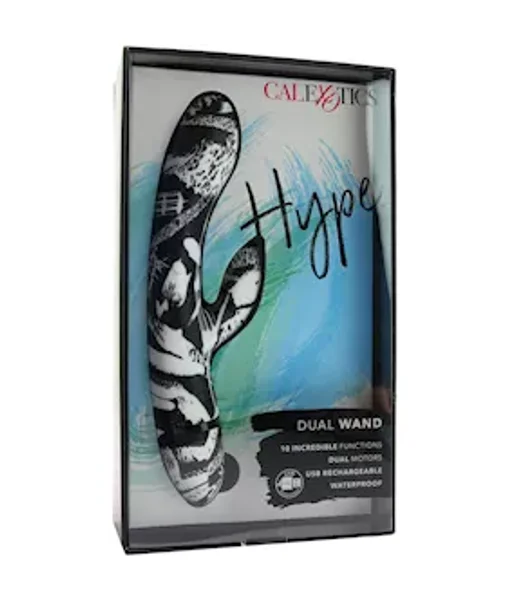 Hype Dual Wand Rabbit Vibrator - Black / White — image 13 of 13