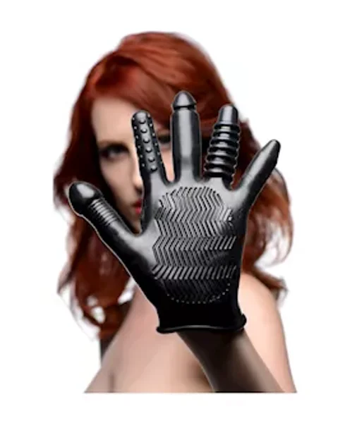 Pleasure Poker Textured Glove - Black - One Size — image 4 of 7