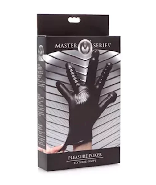 Pleasure Poker Textured Glove - Black - One Size — image 3 of 7