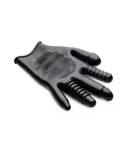 Pleasure Poker Textured Glove - Black - One Size — image 5 of 7